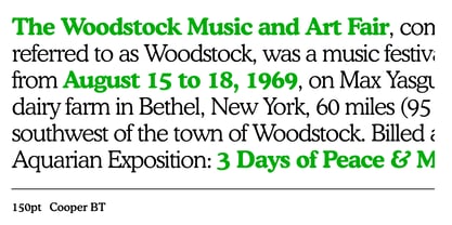 Cooper BT Font Poster 7